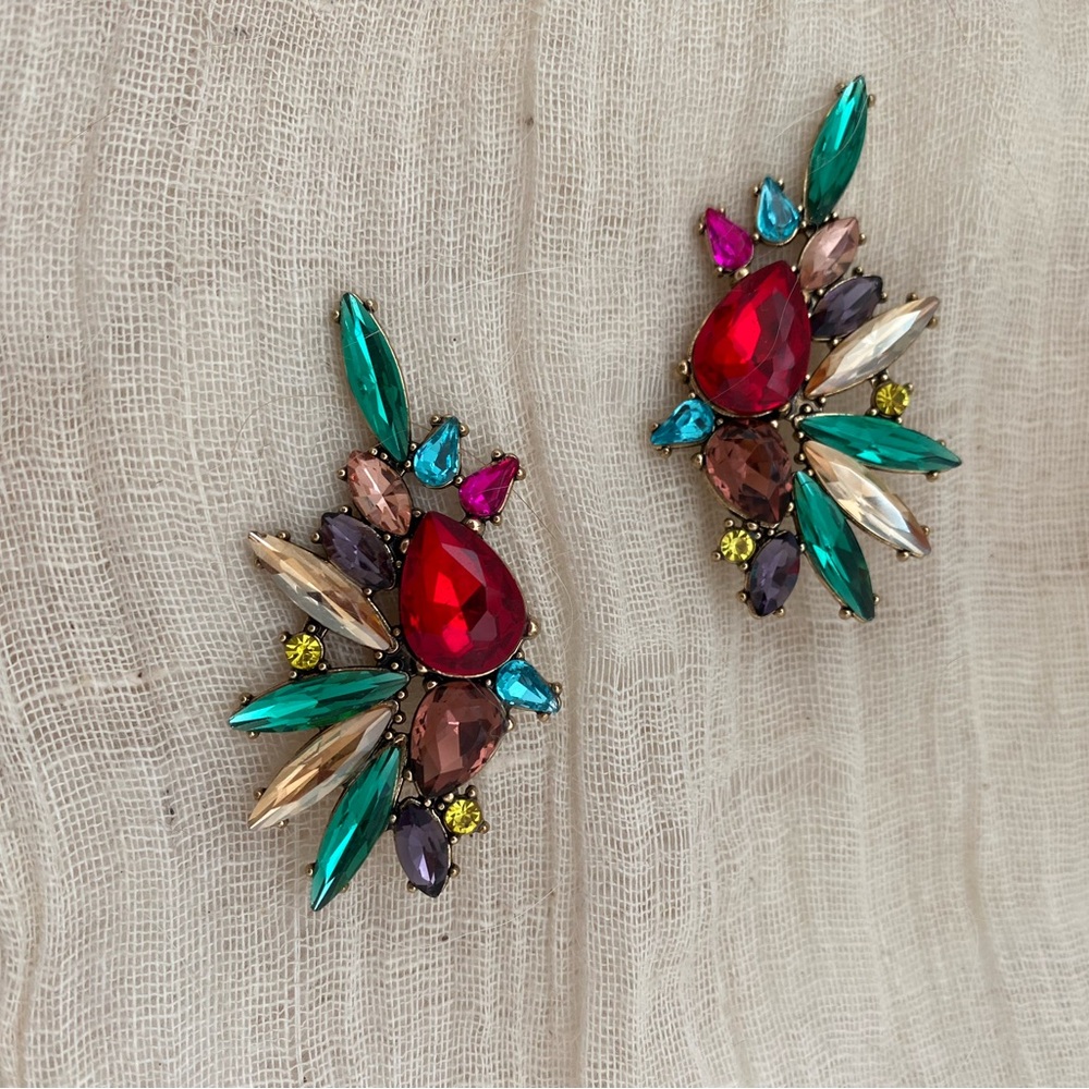 Statement Multicolor Gemstone Earrings - image 1